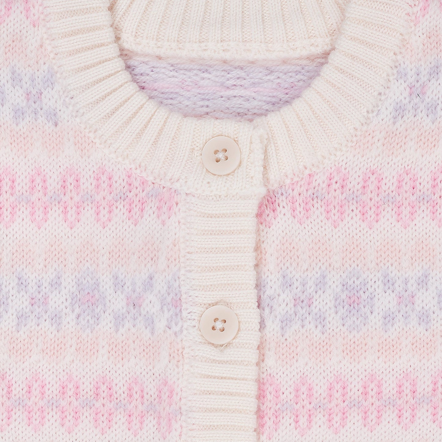 Merino Pattern Cardigan, Lavender combi