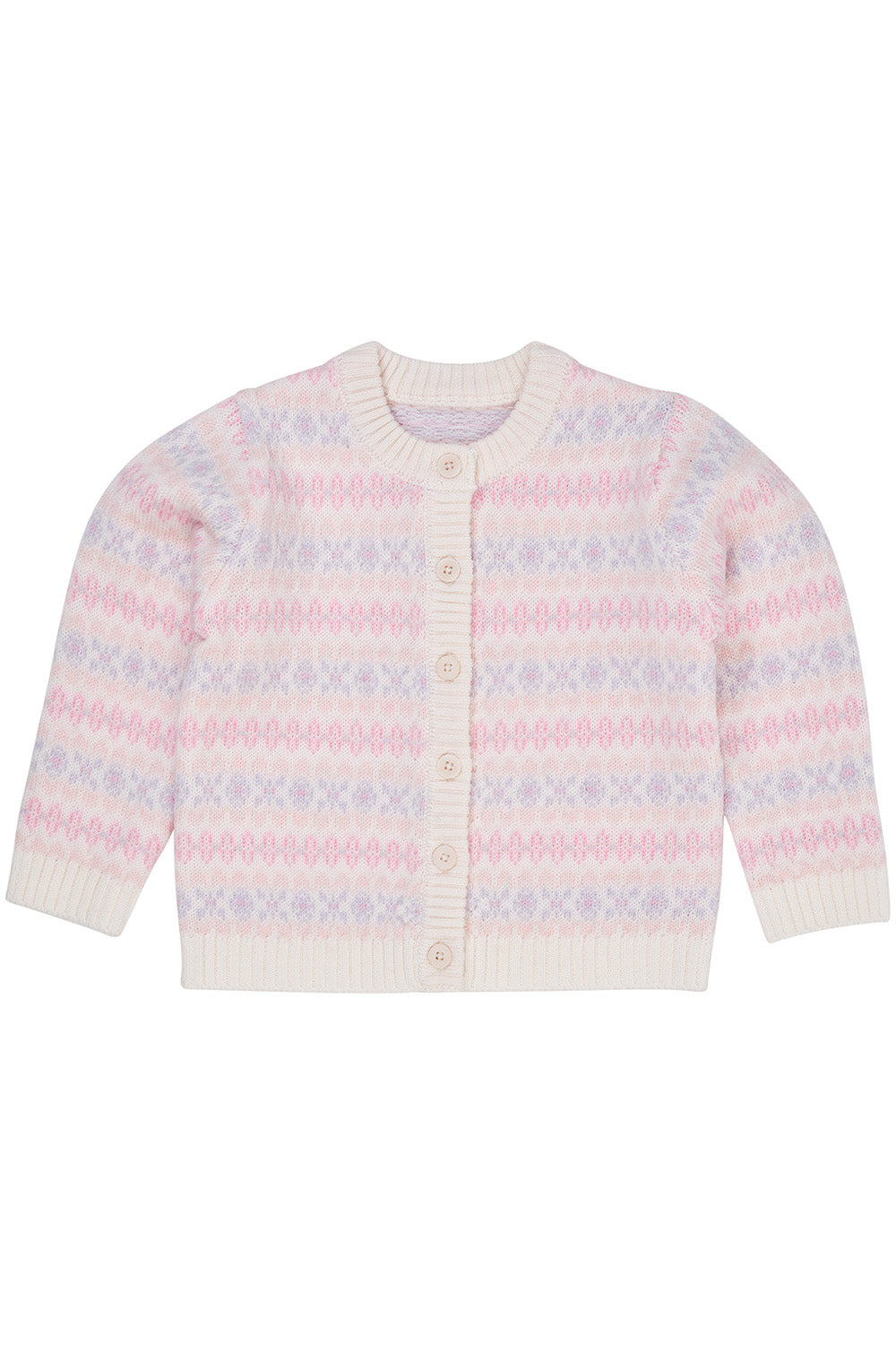 Merino Pattern Cardigan, Lavender combi