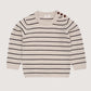 Merino Pattern Sweater, Pale Cream Melange & Brown