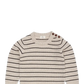 Merino Pattern Sweater, Pale Cream Melange & Brown