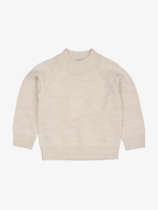Merino Pull Over with Turtleneck, Pale Cream Melange