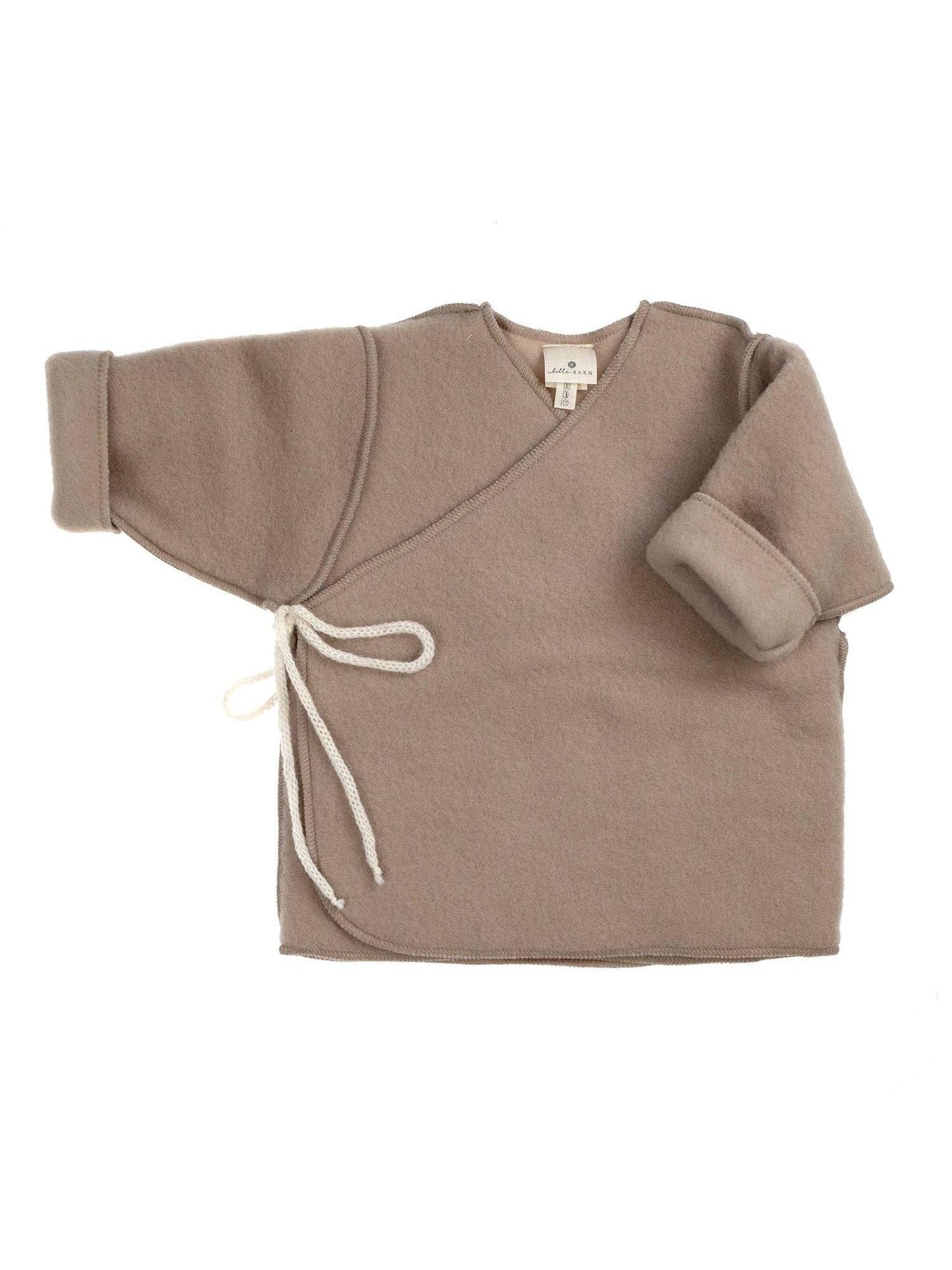 Merino Wool Fleece Newborn Jacket, Beige