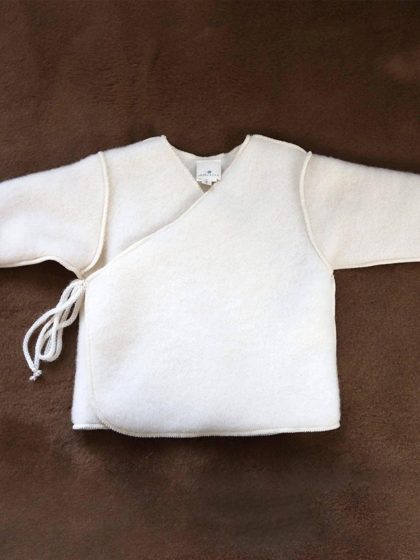 Merino Wool Fleece Newborn Jacket, Natural