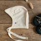 Merino Wool Tie Hat, Natural, Soft Newborn Bonnet