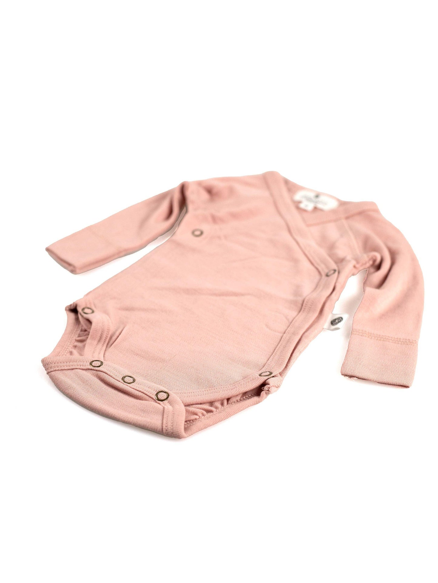 Merino Wool Wrap Bodysuit, , Misty Rose