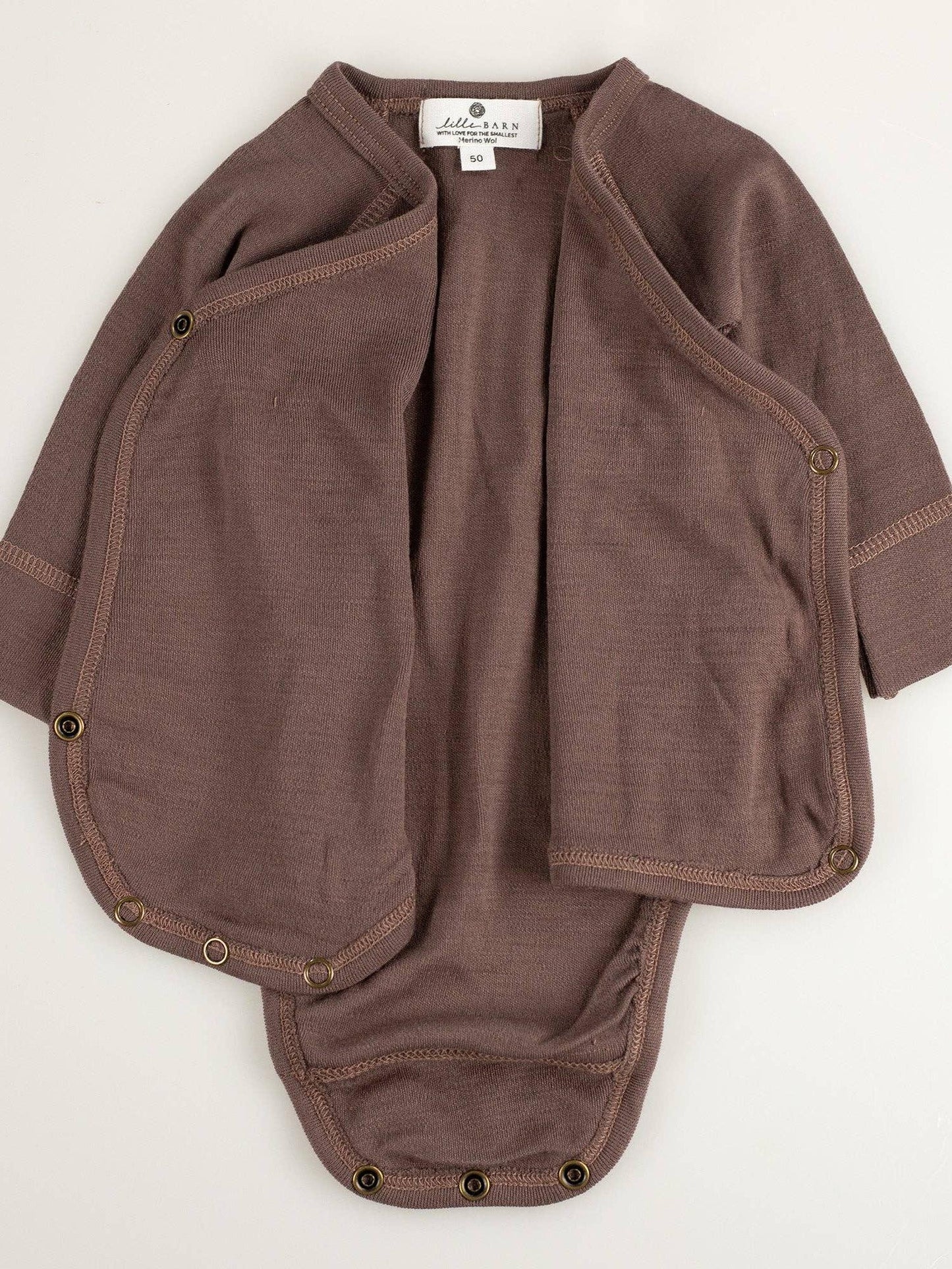 Merino Wool Wrap Bodysuit, , Peppercorn