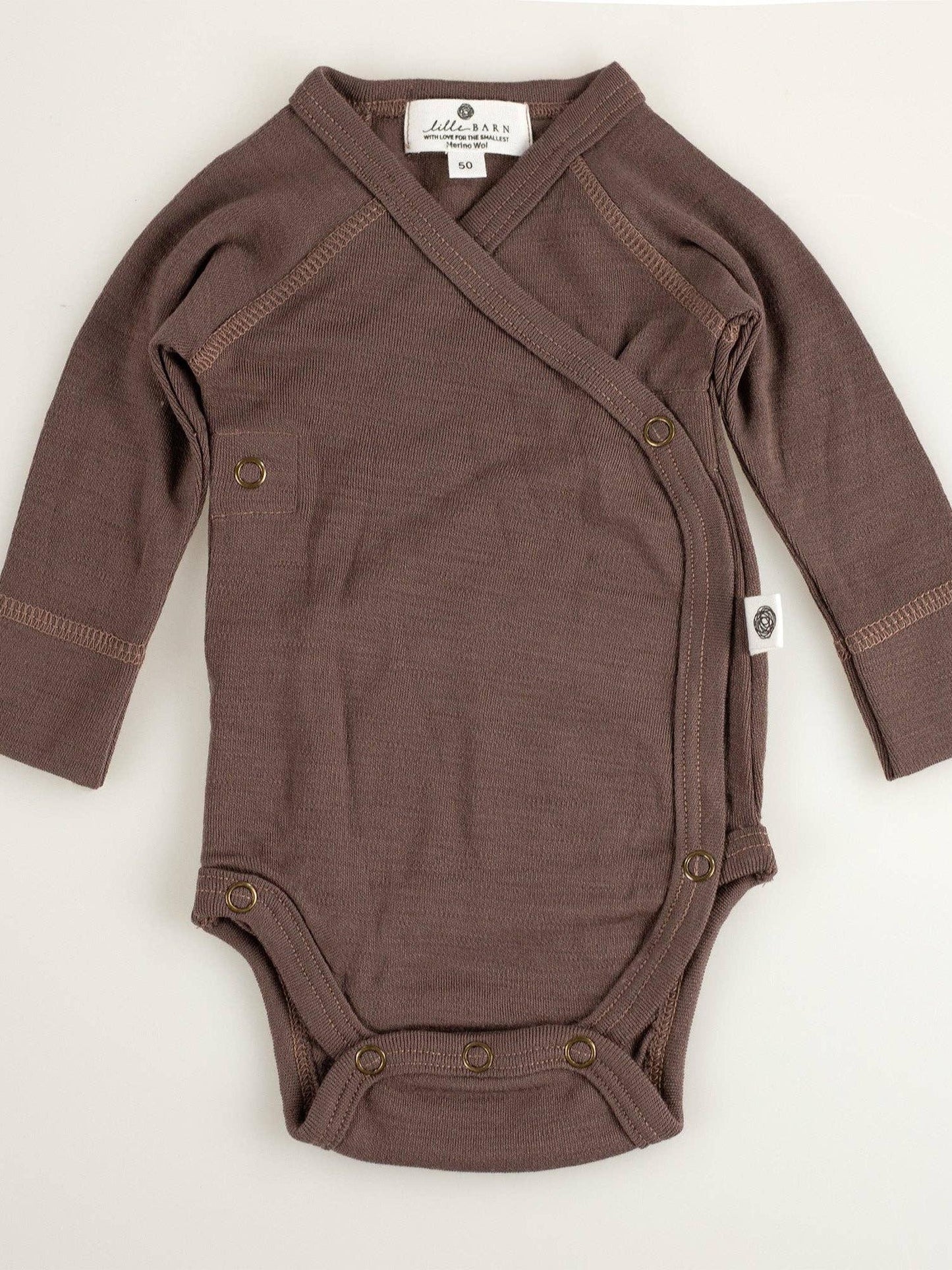 Merino Wool Wrap Bodysuit, , Peppercorn