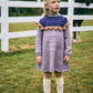 Misha & Puff, Girls Dress, Scallop Yoke Tunic Dress, Periwinkle, 100% Merino Wool