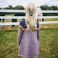 Misha & Puff, Girls Dress, Scallop Yoke Tunic Dress, Periwinkle, 100% Merino Wool