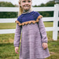 Misha & Puff, Girls Dress, Scallop Yoke Tunic Dress, Periwinkle, 100% Merino Wool