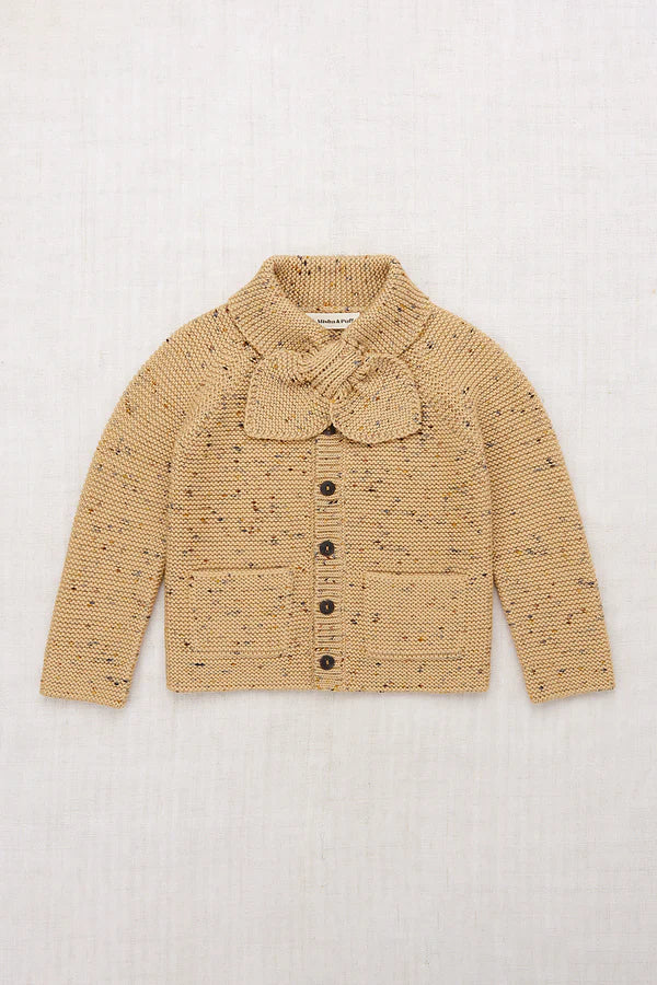 Misha & Puff, Kids Cardigan, Camel Confetti, 100% Wool