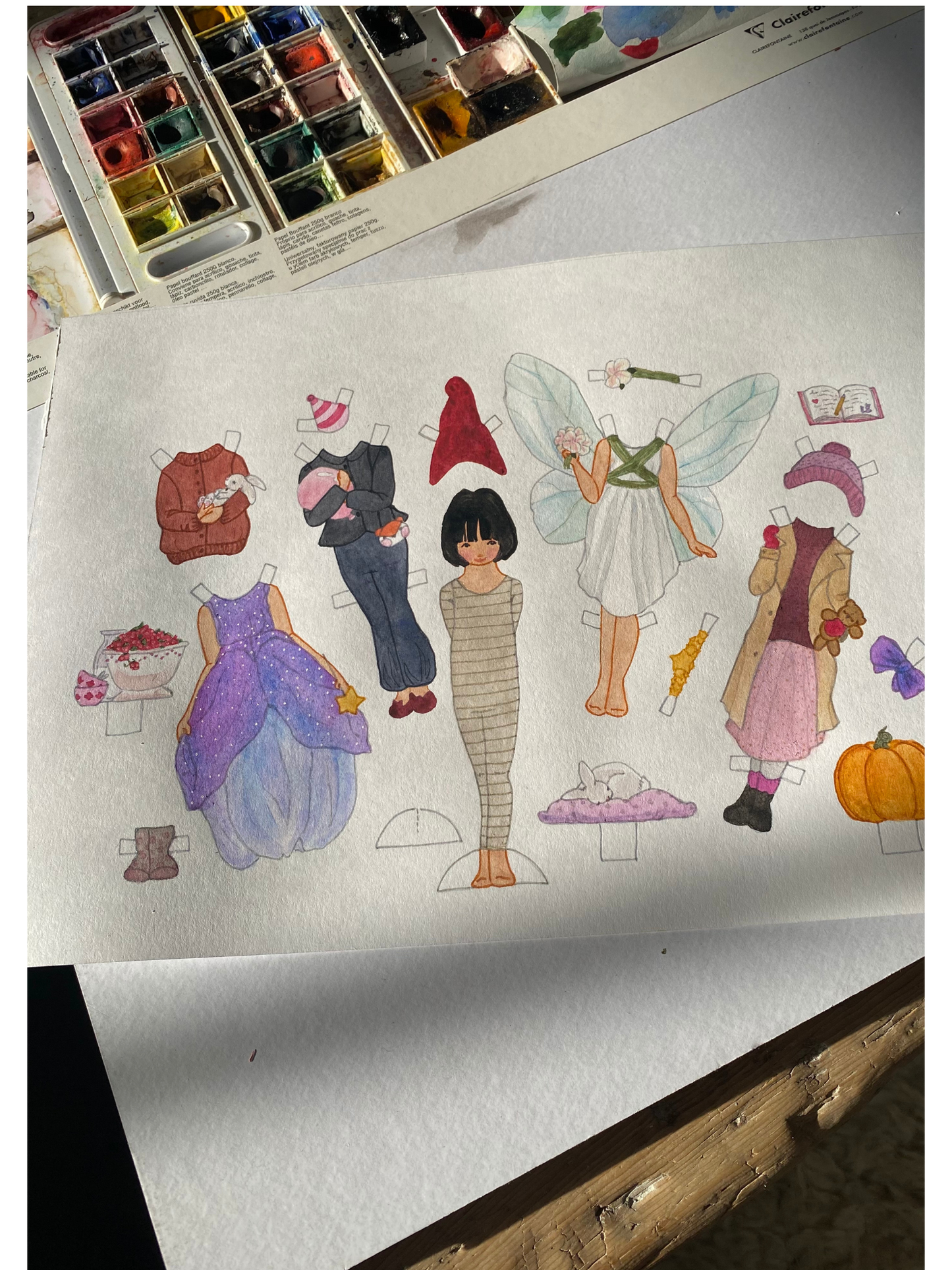 Mona Paper Doll Cut-Out Card