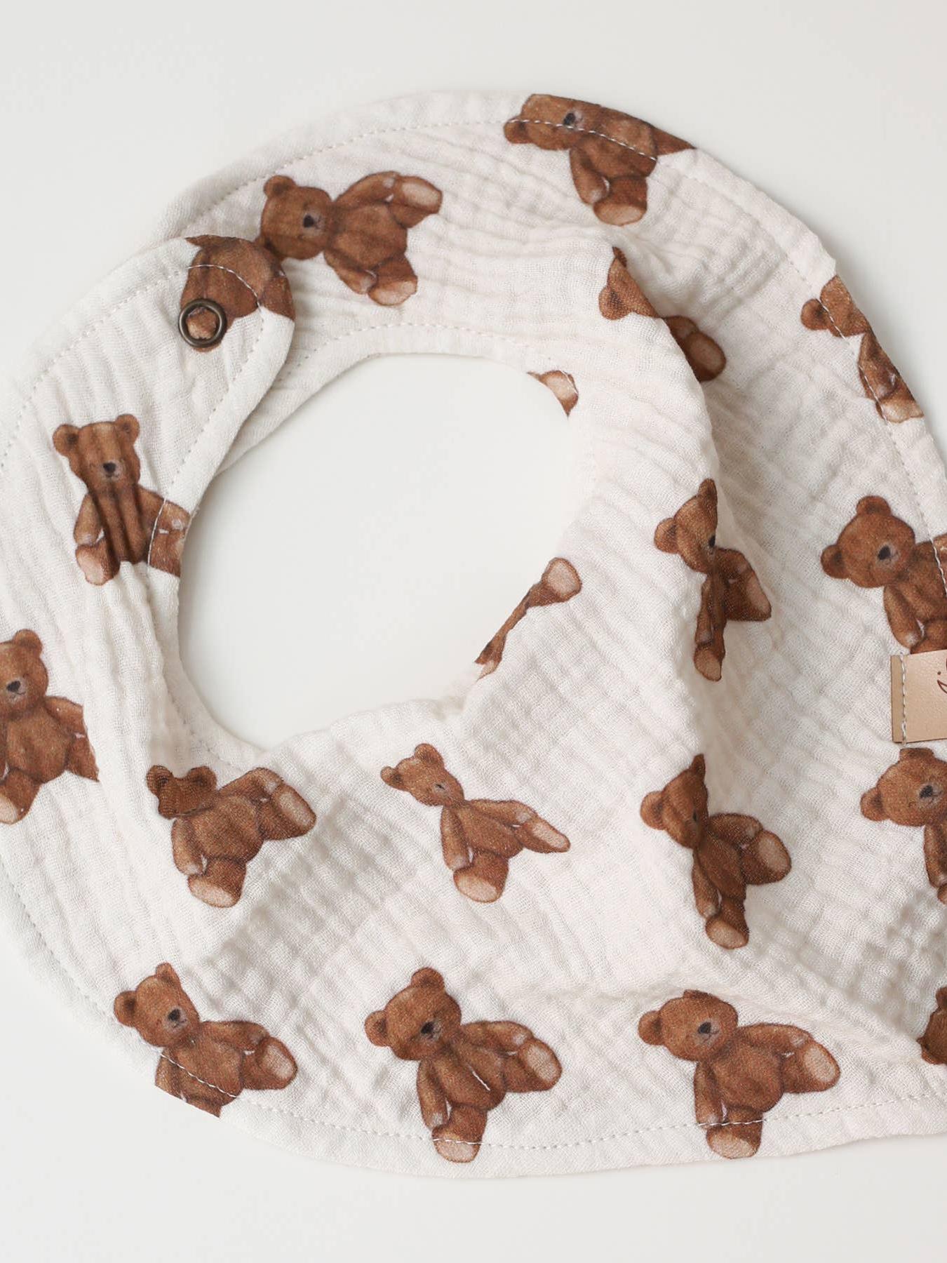 Muslin Bib Set, Double Gauze Cotton, 3 Pack Neutral Colours