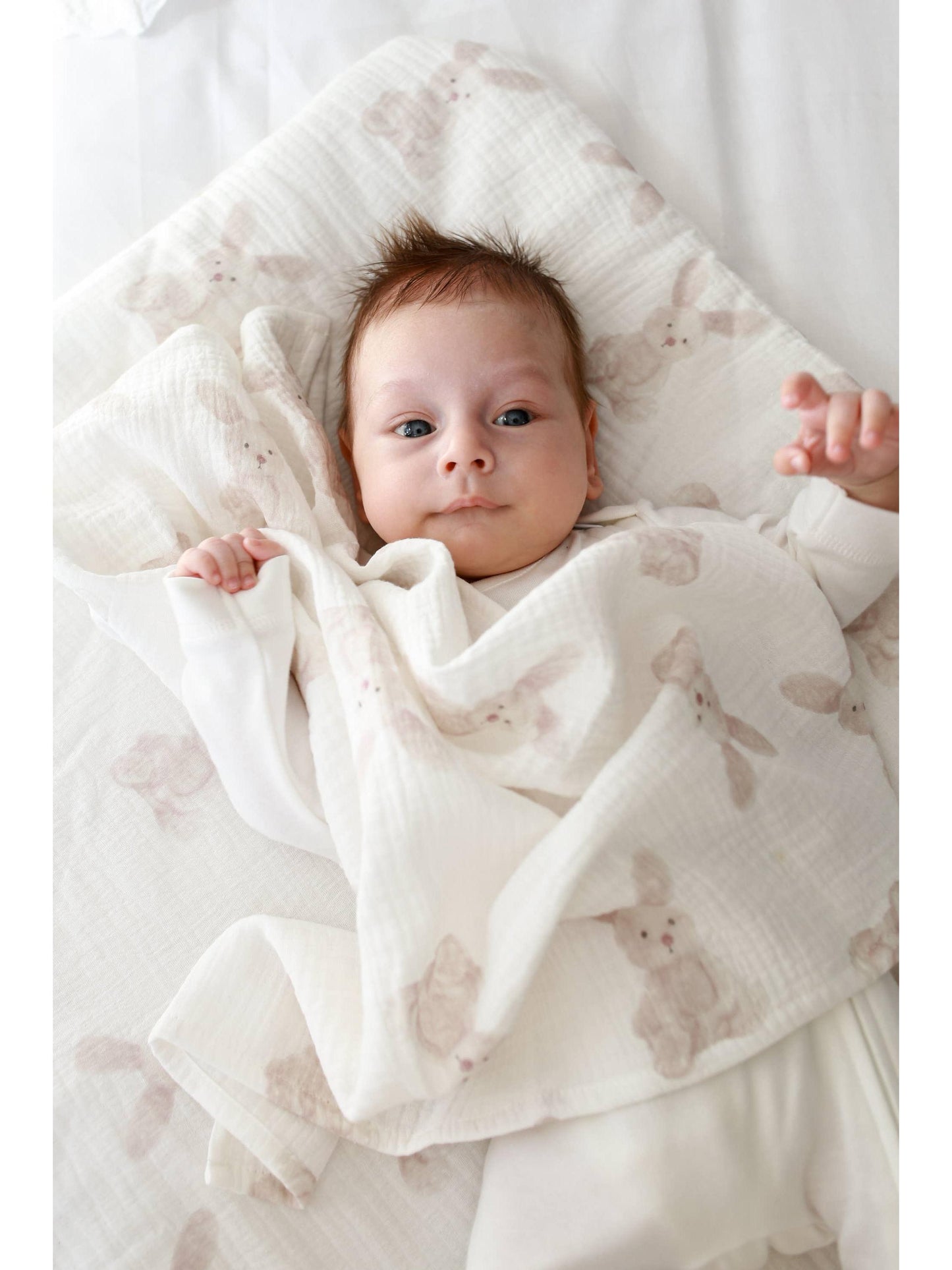 Muslin Burp Cloth Set, 3 Pack, Bunny Print