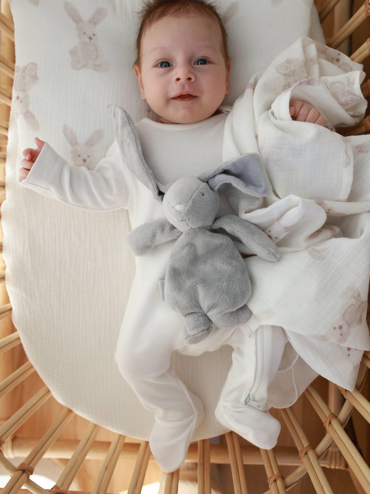 Muslin Burp Cloth Set, 3 Pack, Bunny Print