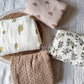 Muslin Swaddle, Beige with floral print, 130x110cm