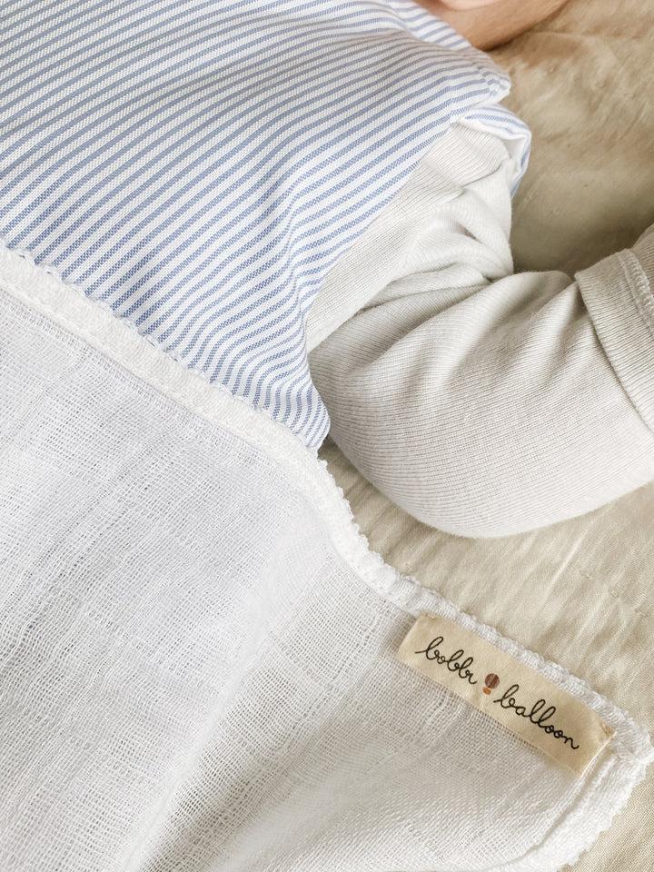 Muslin With Crochet Piping, White