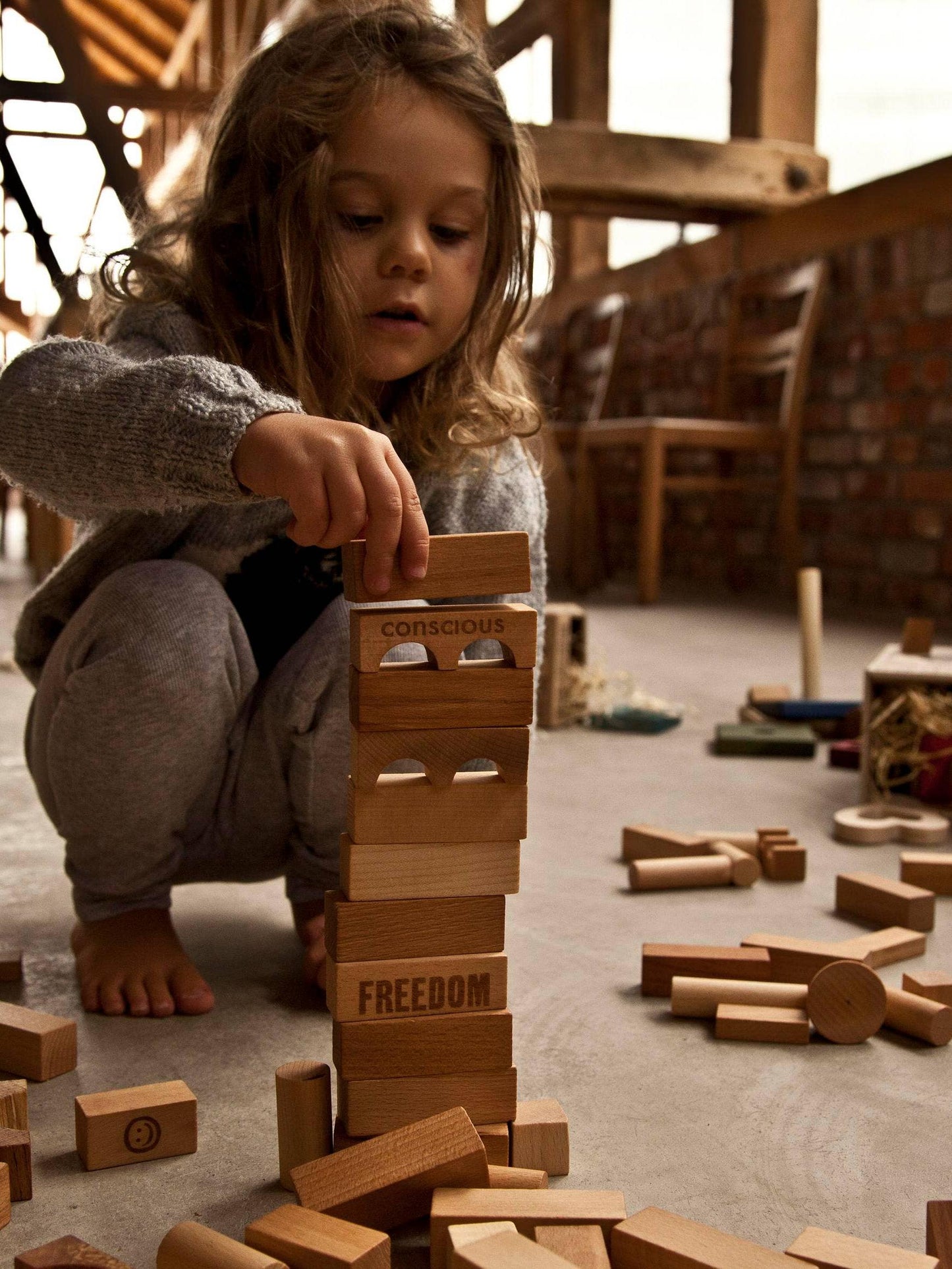 Natural blocks in tray - 30 pcs