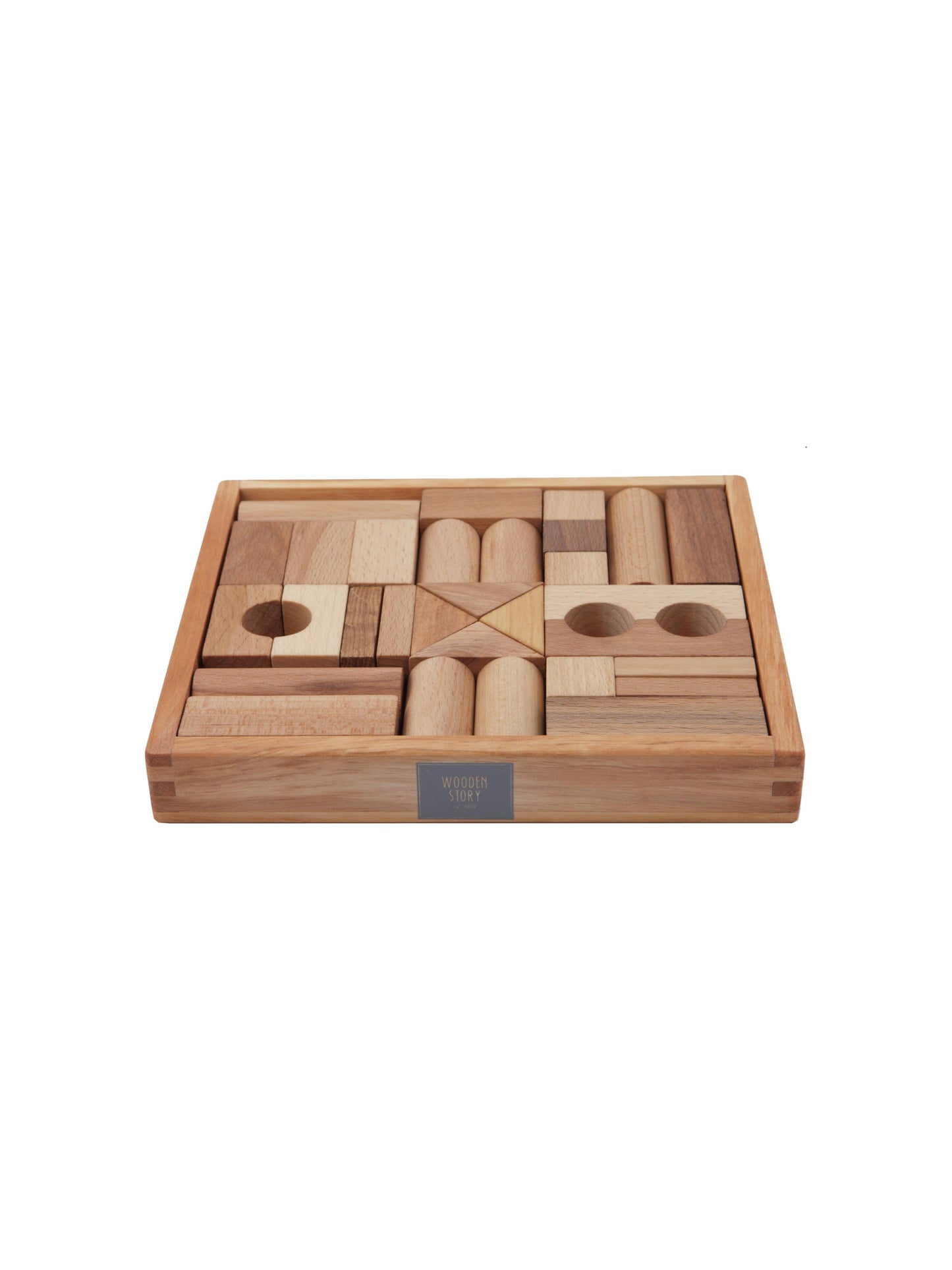 Natural blocks in tray - 30 pcs