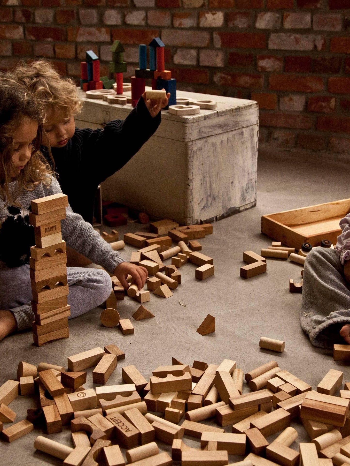 Natural blocks in tray - 54 pcs