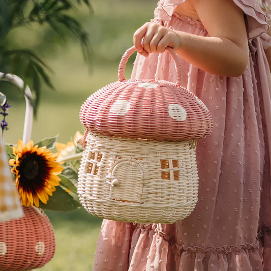 Olli Ella, Rattan Mushroom Basket, Musk