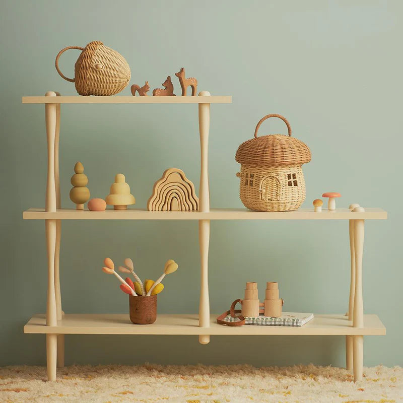 Olli Ella, Rattan Mushroom Basket, Straw