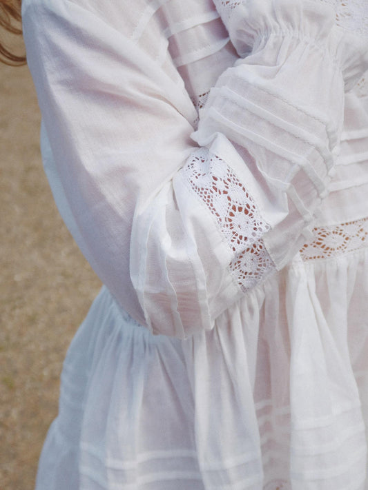 Orchid Dress, White, Organic