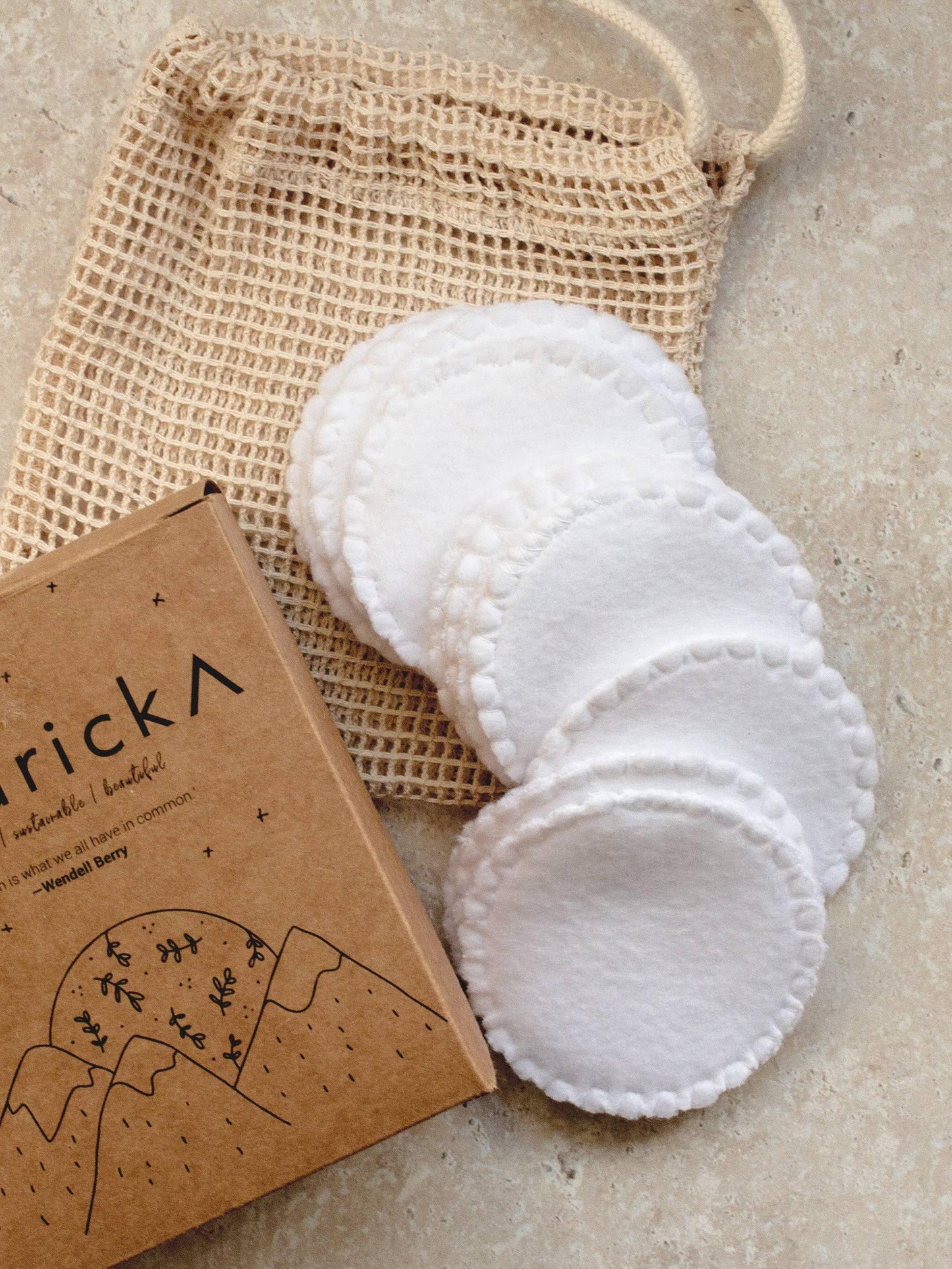 Organic Cotton Rounds, Natural White, Reusable