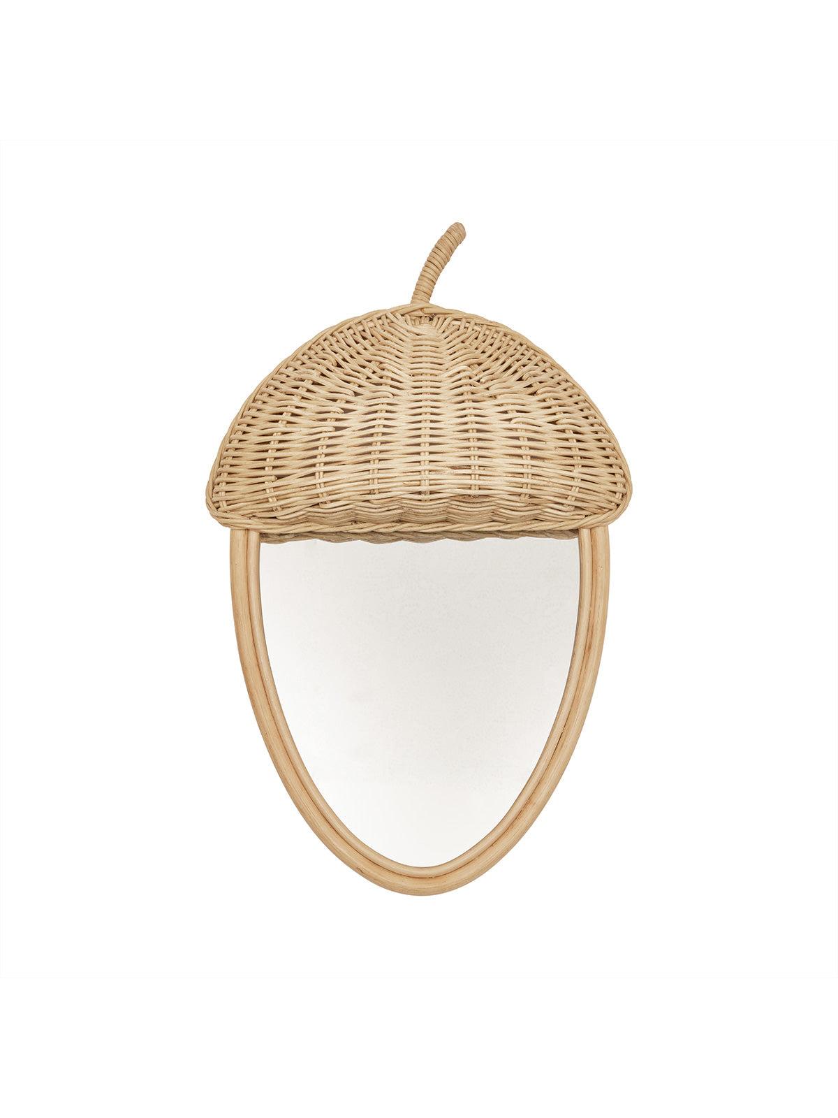 Oyoy, Acorn Rattan Wall Mirror