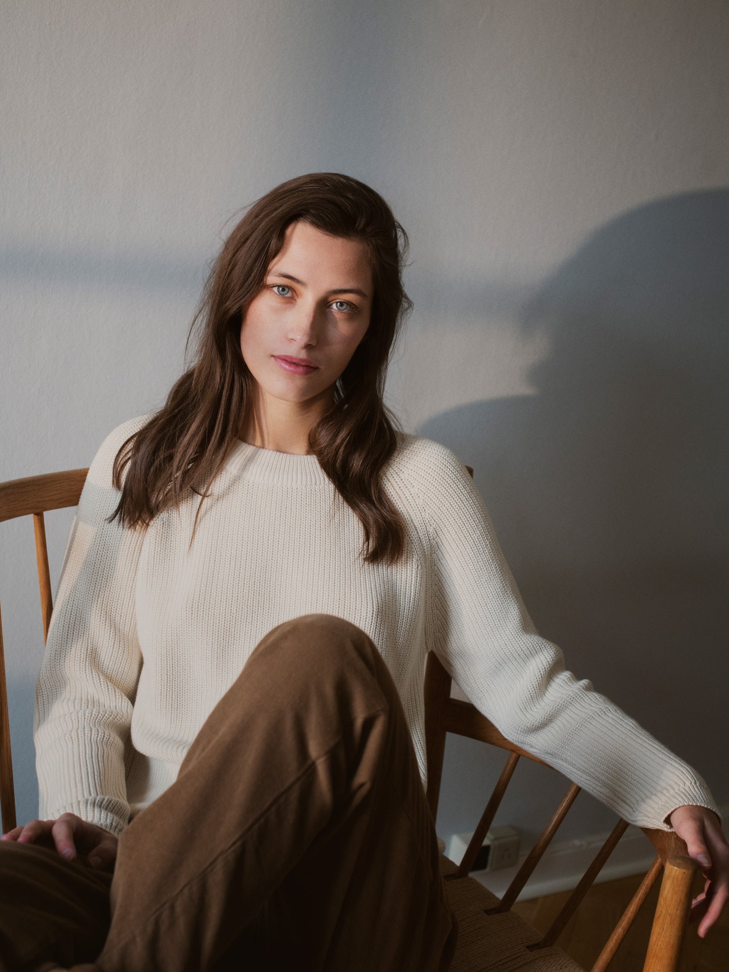 Patent Sweater, Womens, Creme