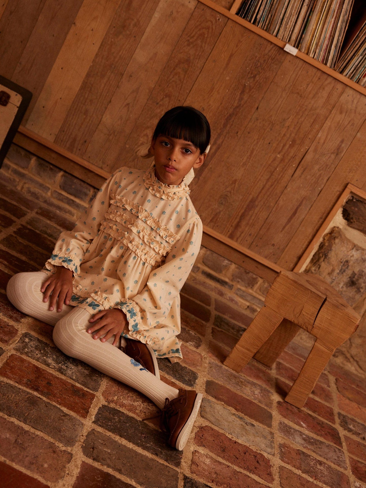 Pernille Dress, Meadow Calico, Cashew