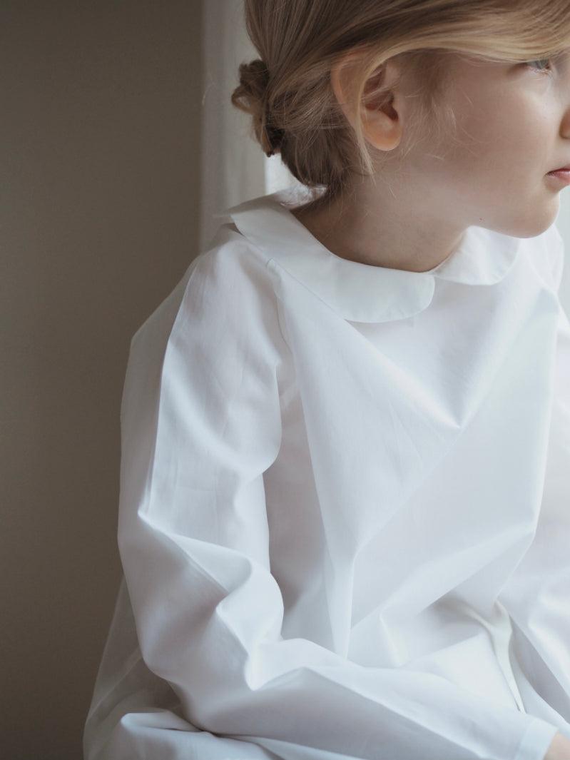 Peter Pan Shirt With S, Crisp White, 100% Pima Cotton