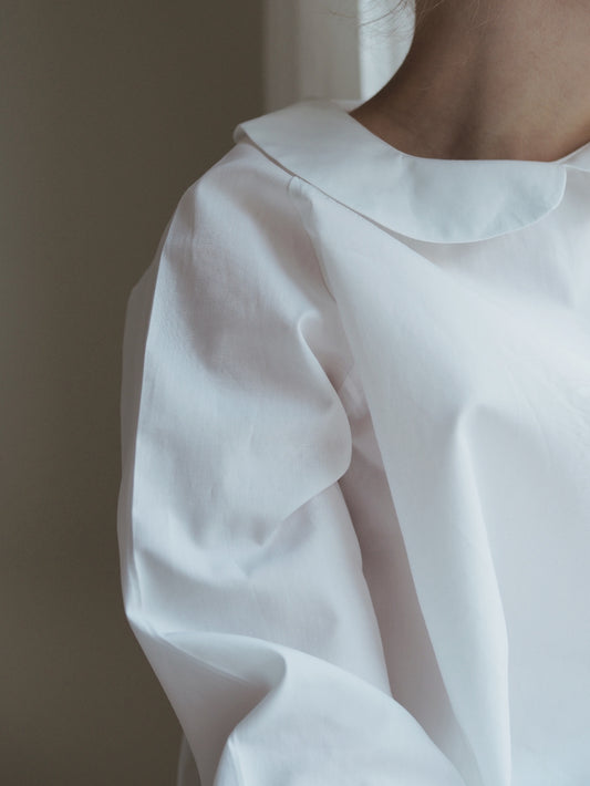 Peter Pan Shirt With S, Crisp White, 100% Pima Cotton