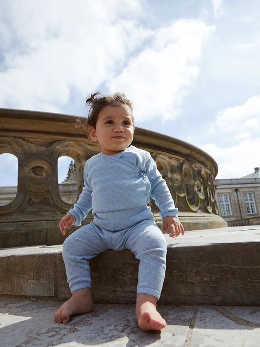 Pointelle Heart Leggings, Dusty Blue
