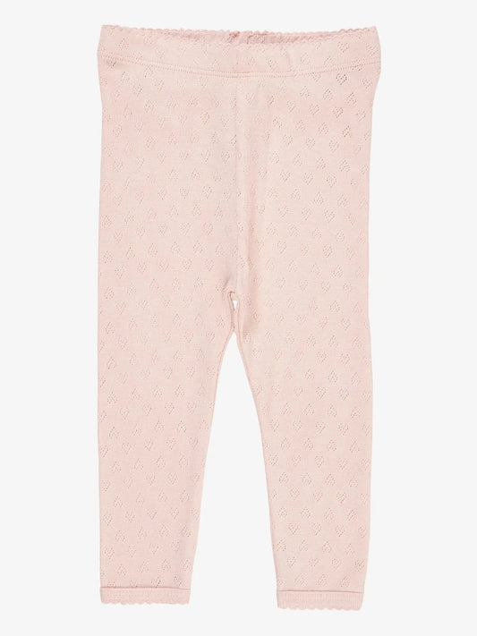 Pointelle Heart Leggings, Dusty Rose