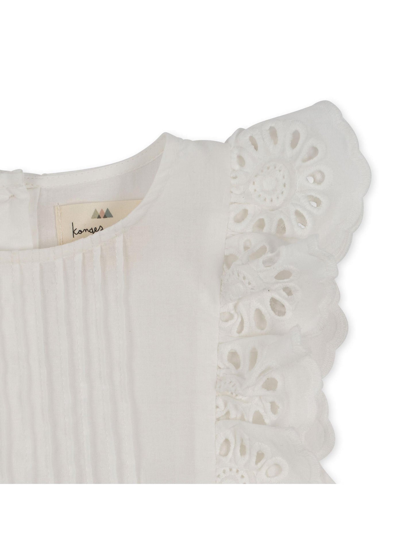 Posey Dress, White Broderie, Organic