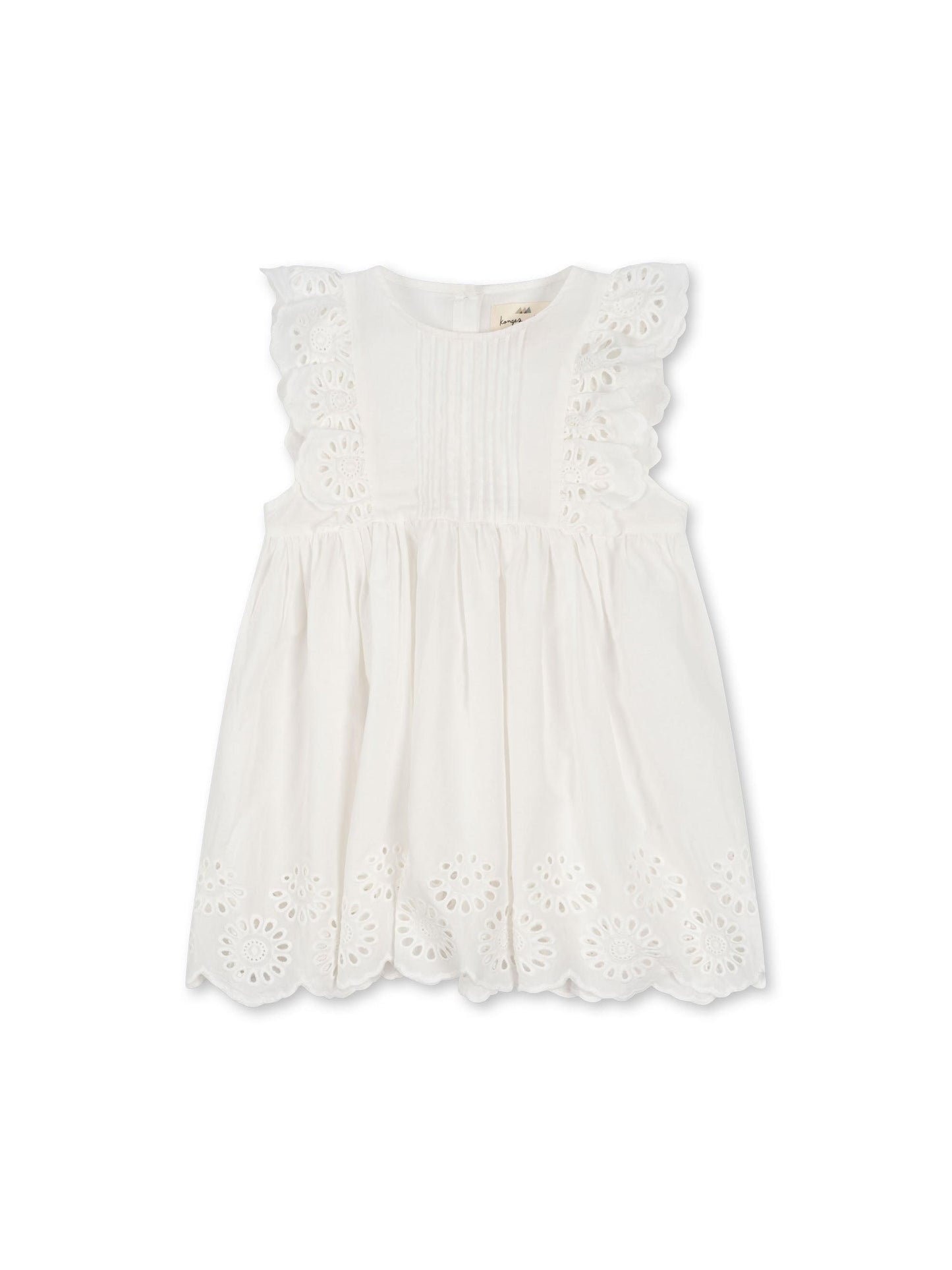 Posey Dress, White Broderie, Organic