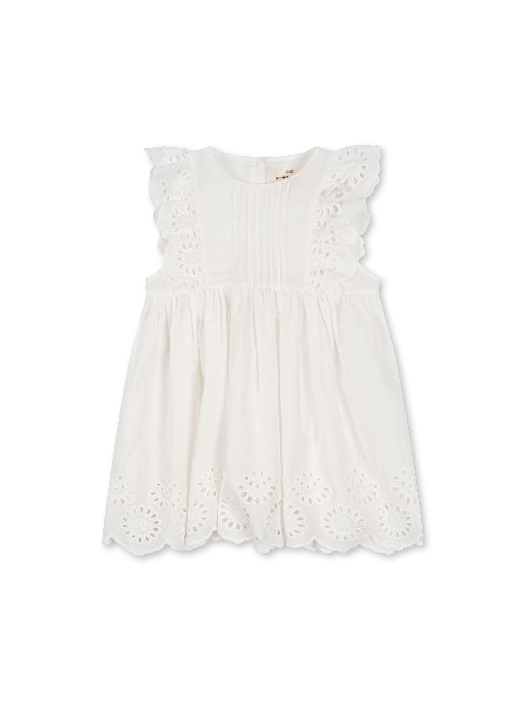 Posey Dress, White Broderie, Organic