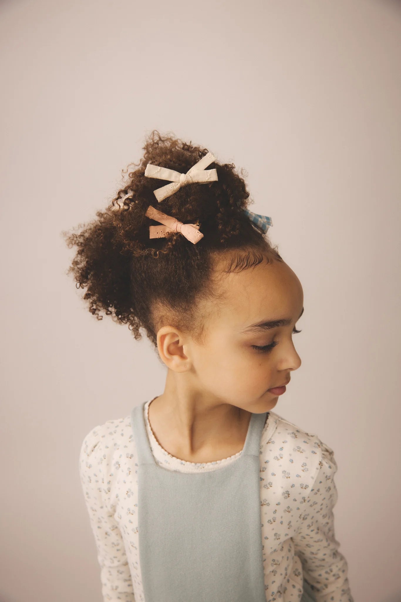 Pouf Tee, Calico Print Pointelle, Oasis.