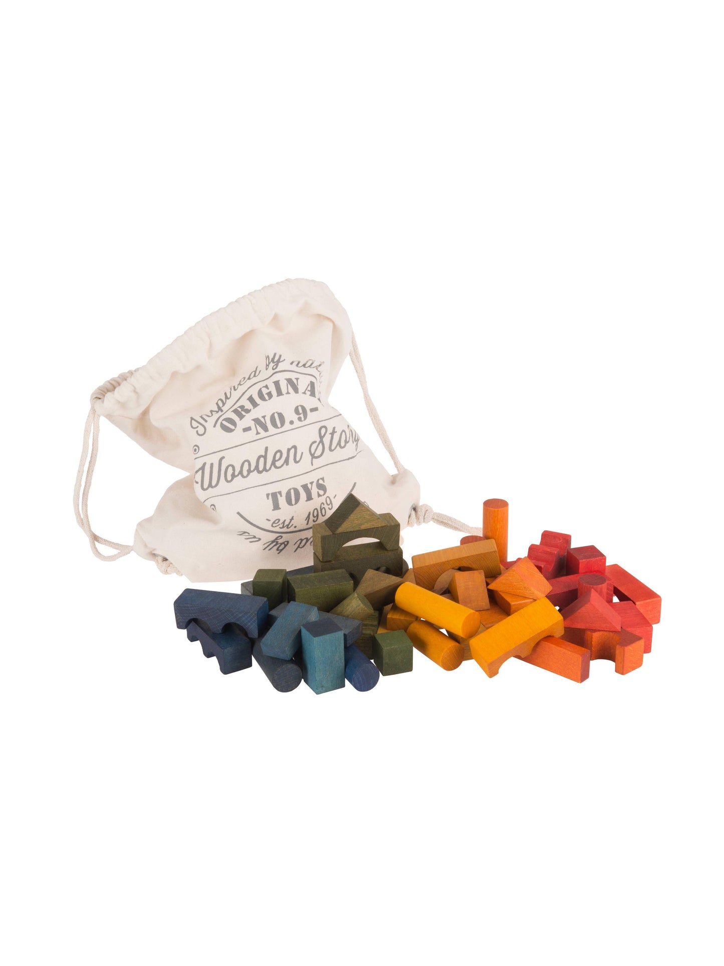 Rainbow blocks in sack - 100 pcs