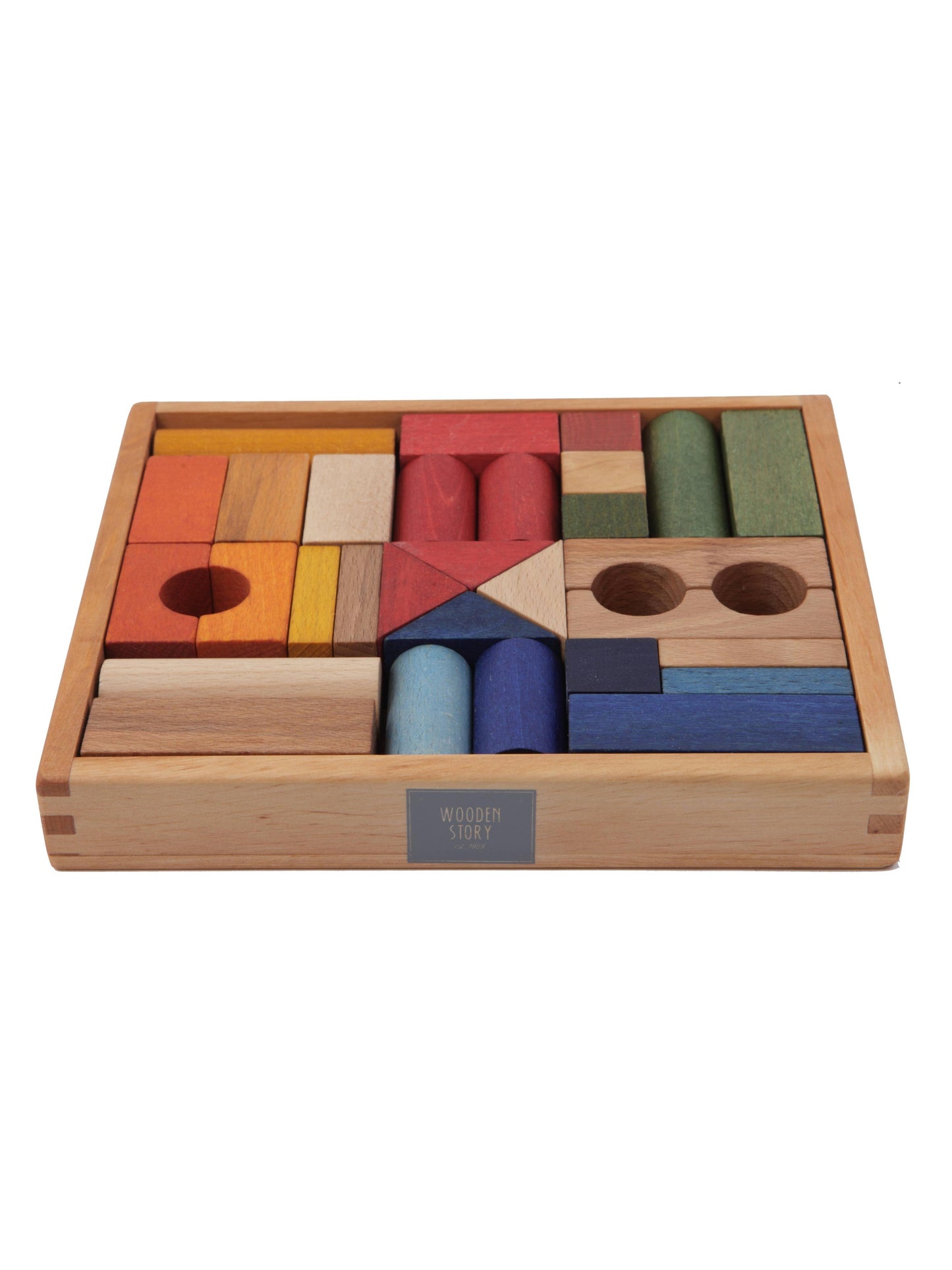 Rainbow blocks in tray - 30 pcs