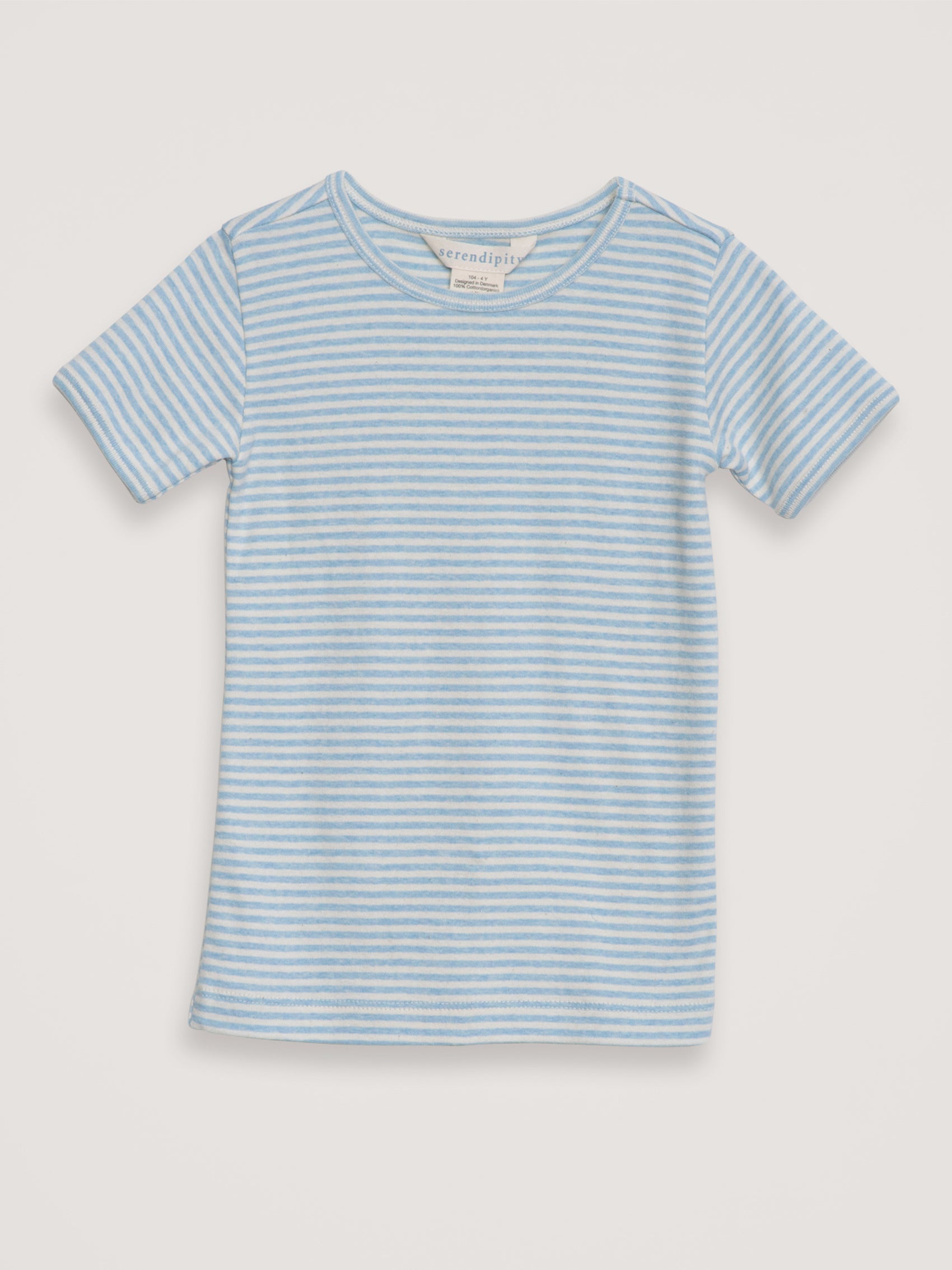 Serendipity, Kids T-Shirt Stripe, Aqua & Offwhite