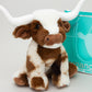 Texas Longhorn Highland Cream Brown Cow Plush Toy, 18cm