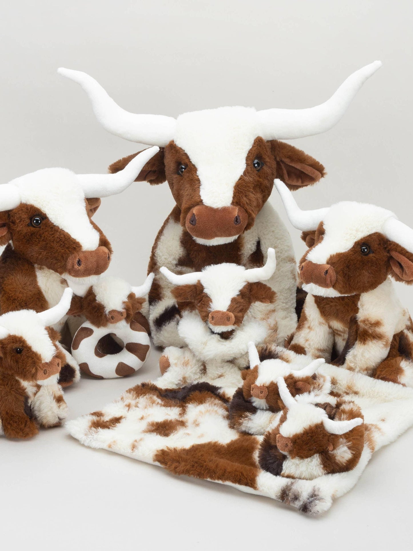 Texas Longhorn Highland Cream Brown Cow Plush Toy, 18cm