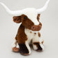 Texas Longhorn Highland Cream Large Brown Cow Soft Toy, 30cm
