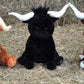Texas Longhorn Highland Cream Large Brown Cow Soft Toy, 30cm