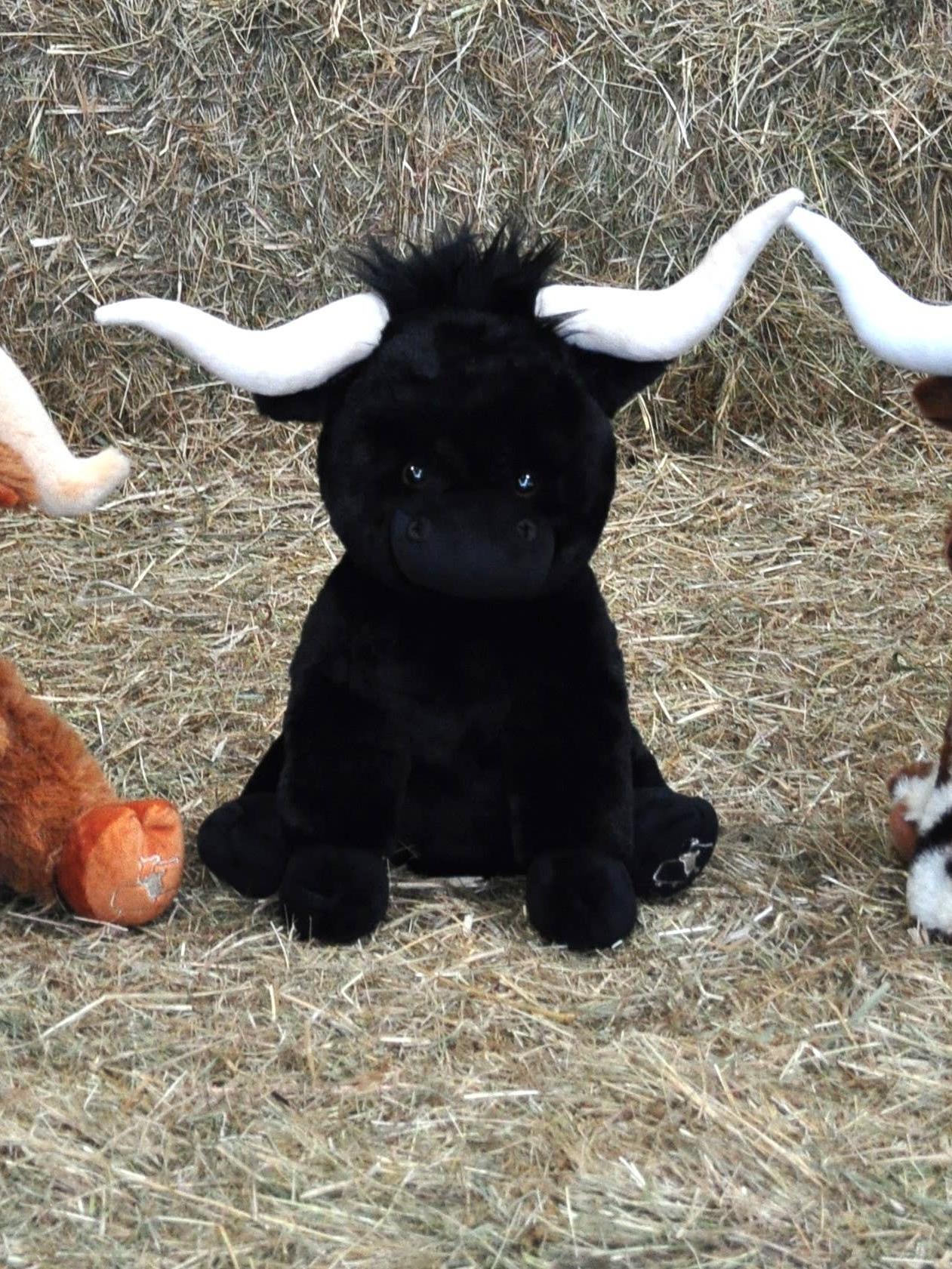 Texas Longhorn Highland Cream Large Brown Cow Soft Toy, 30cm