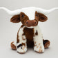 Texas Longhorn Highland Cream Large Brown Cow Soft Toy, 30cm