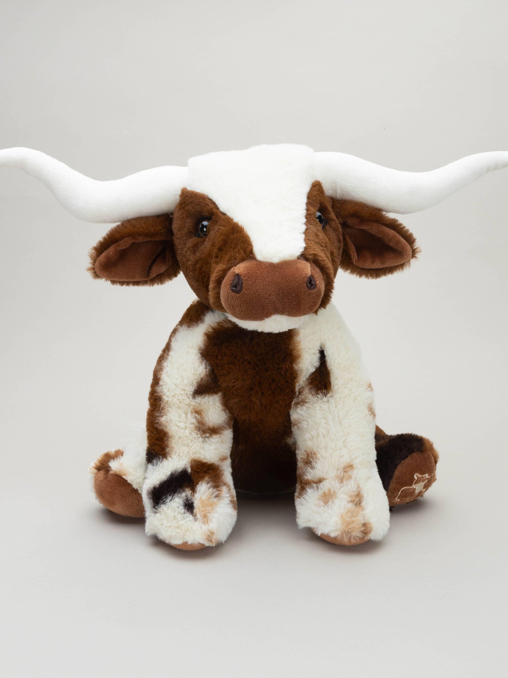 Texas Longhorn Highland Cream Large Brown Cow Soft Toy, 30cm