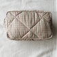 Toiletry Bag, Beige Gingham
